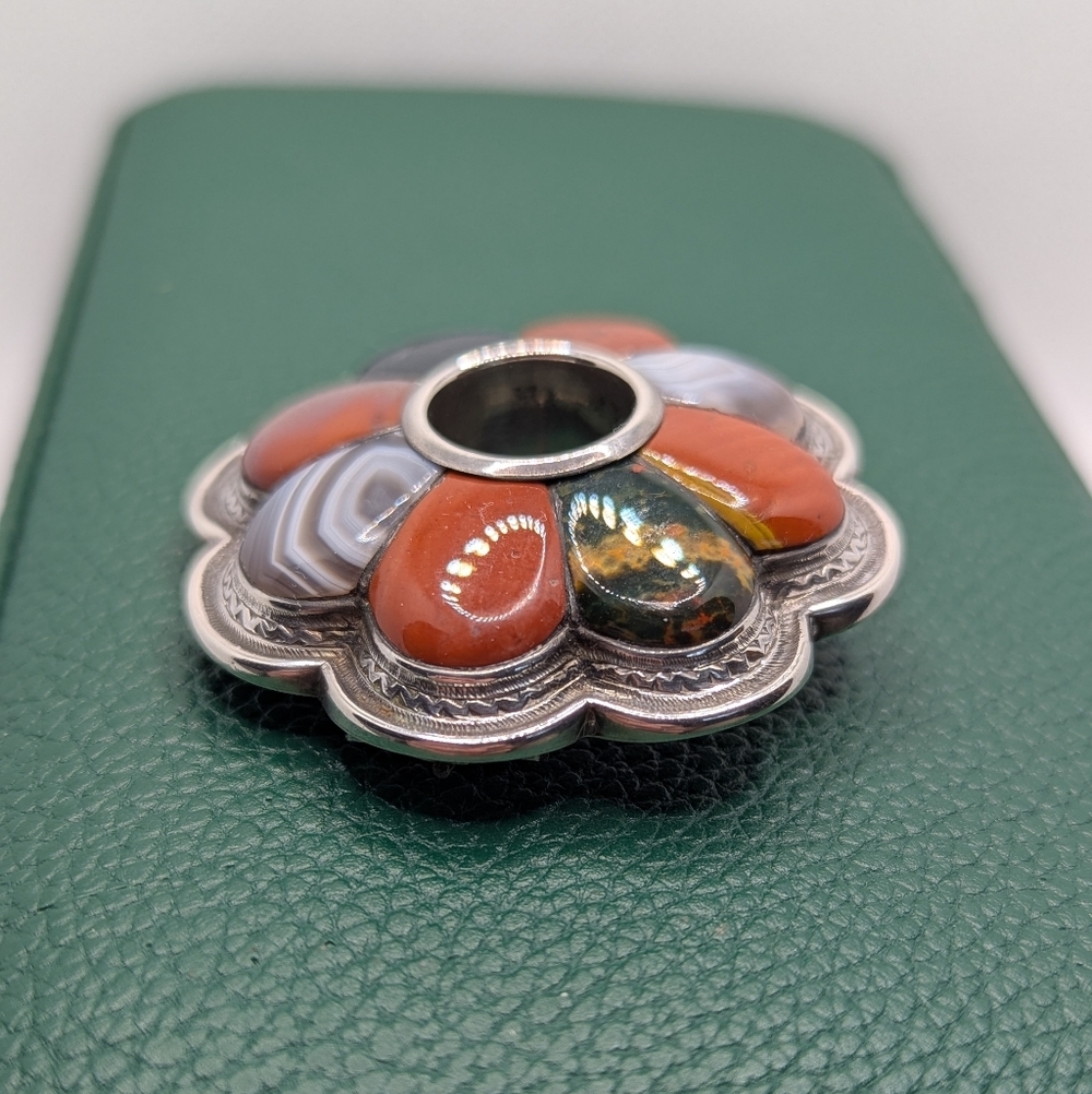 ✨ Victorian Sterling Silver Multi-Gemstone Floral Brooch ✨ - Picture 4 of 10